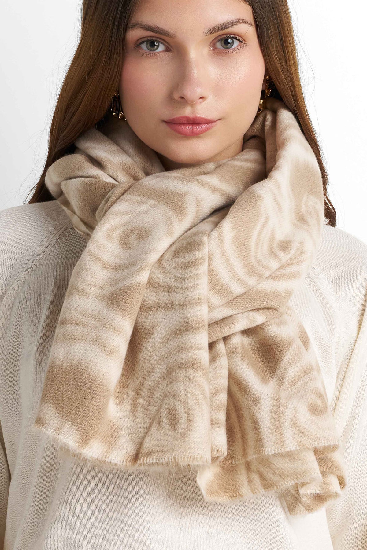 Soft Knit Scarf - Beige