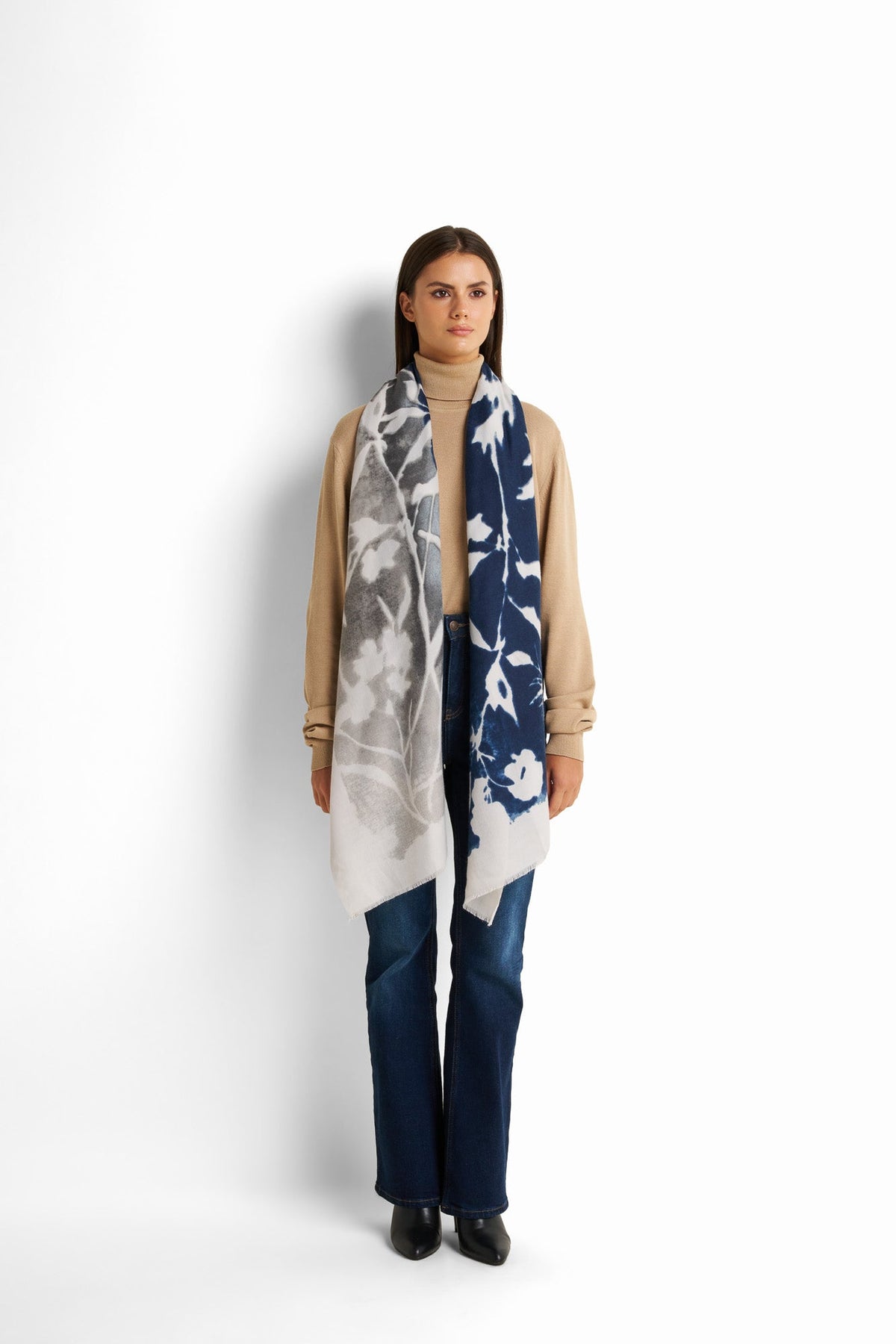 flora print oversized scarf