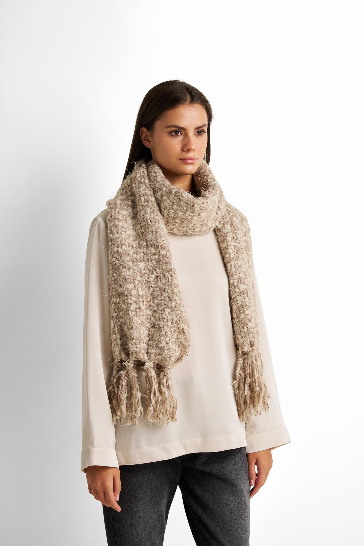 Fringed Polyester Scarf