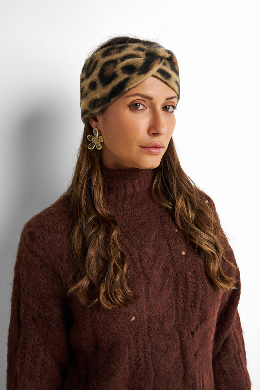 Leopard Print Knit Headband