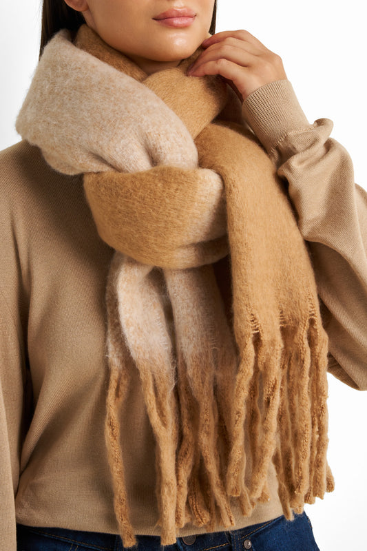 Two-Tone Fringe Scarf