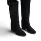 Pointy-Toe Suede Knee Boots
