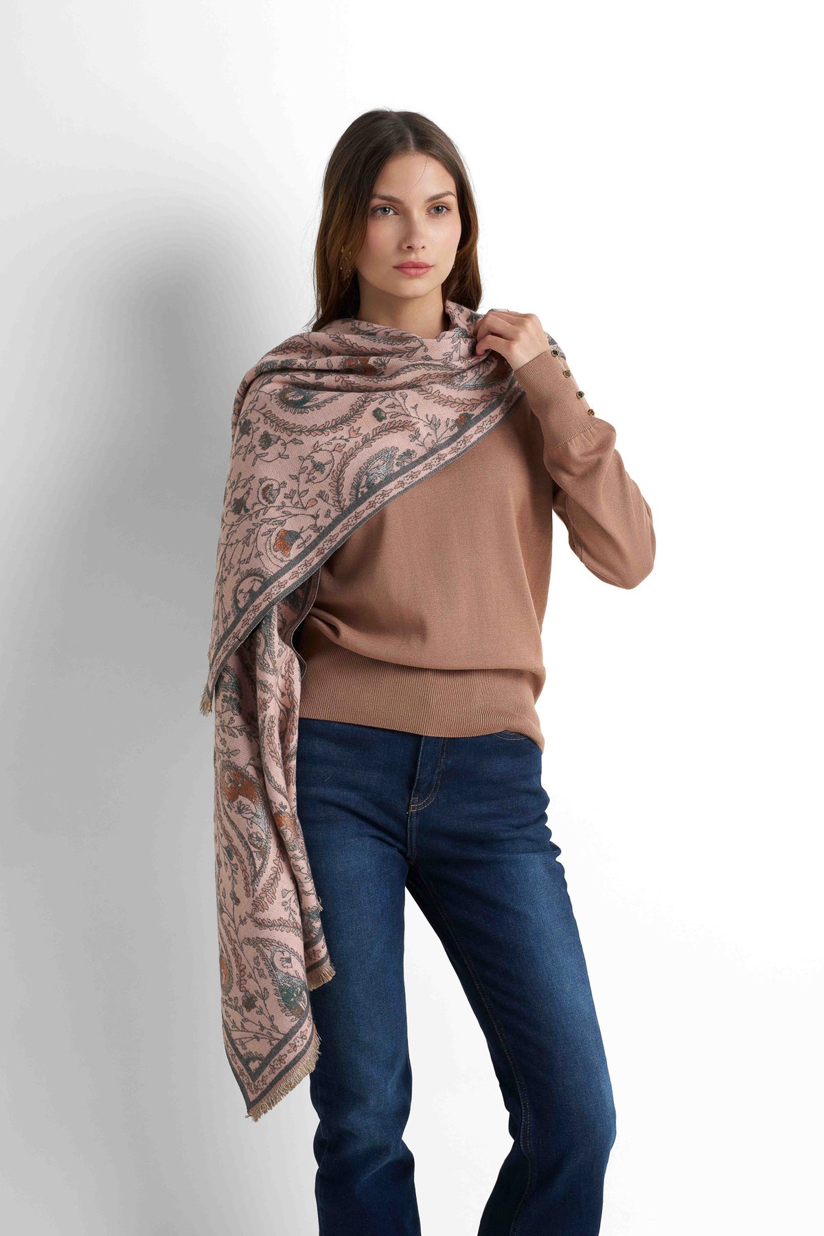 Soft Knit Scarf - Rose