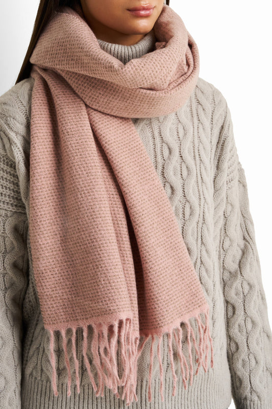 Soft fringed scarf