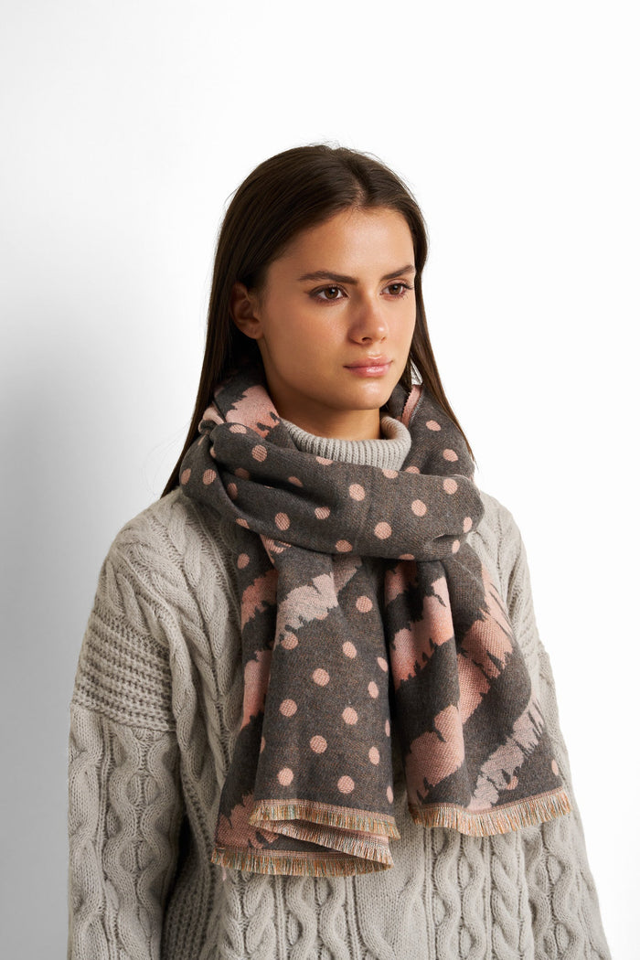 Printed strip dot scarf