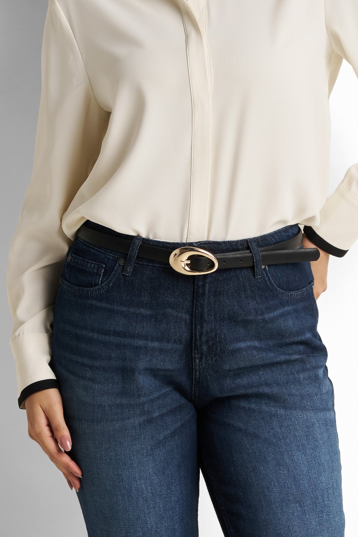 Sasha Oval-Buckle Belt