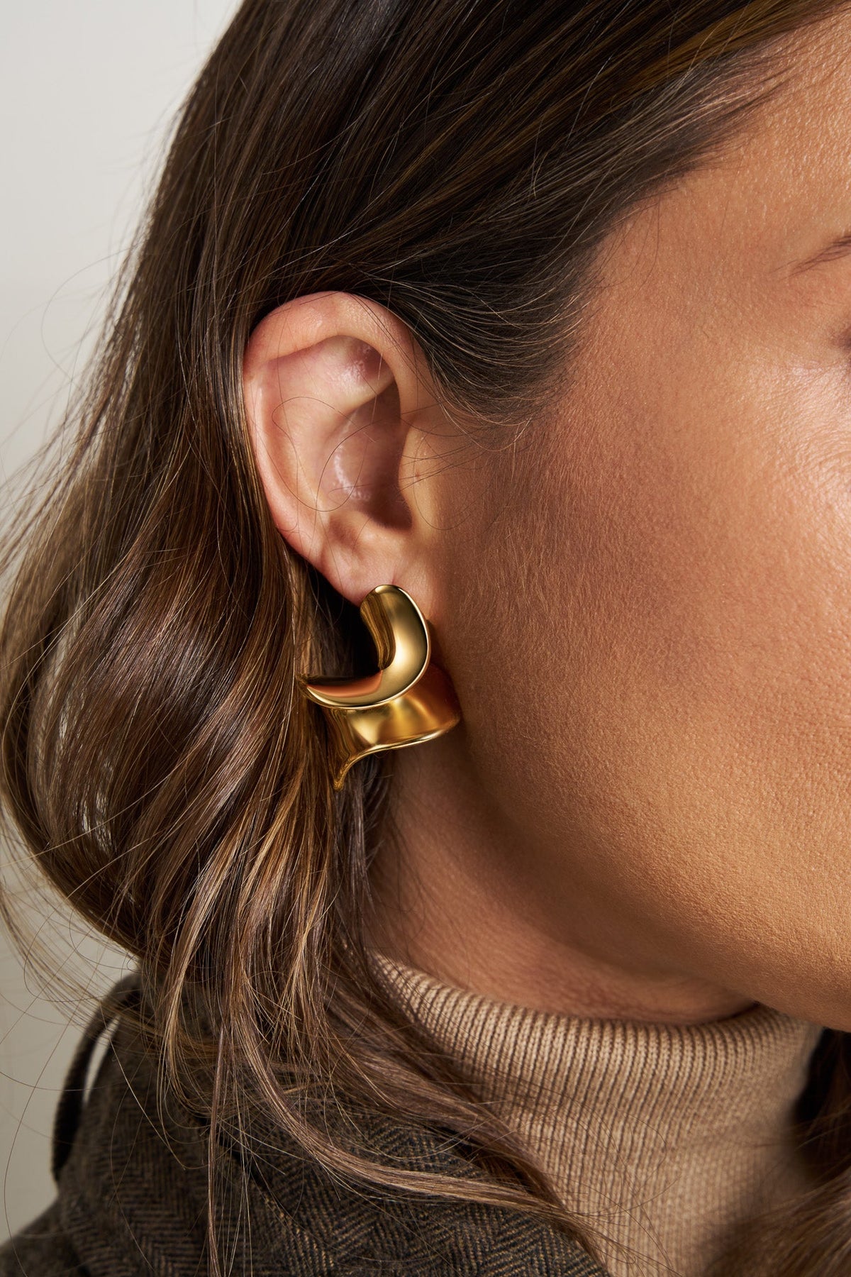 Sculptural Gold-Plated Earrings