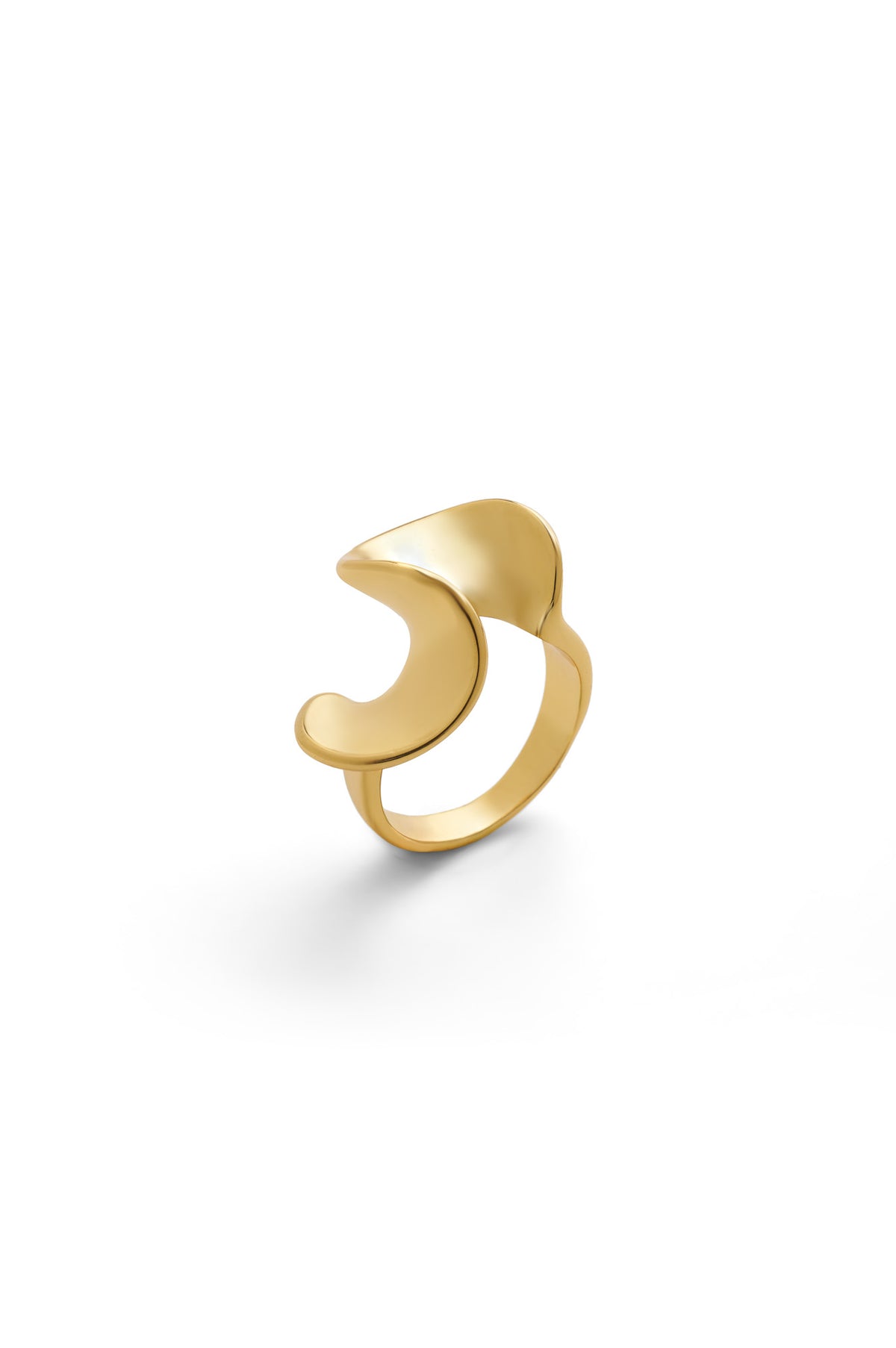 Sculptural Gold-Plated Ring