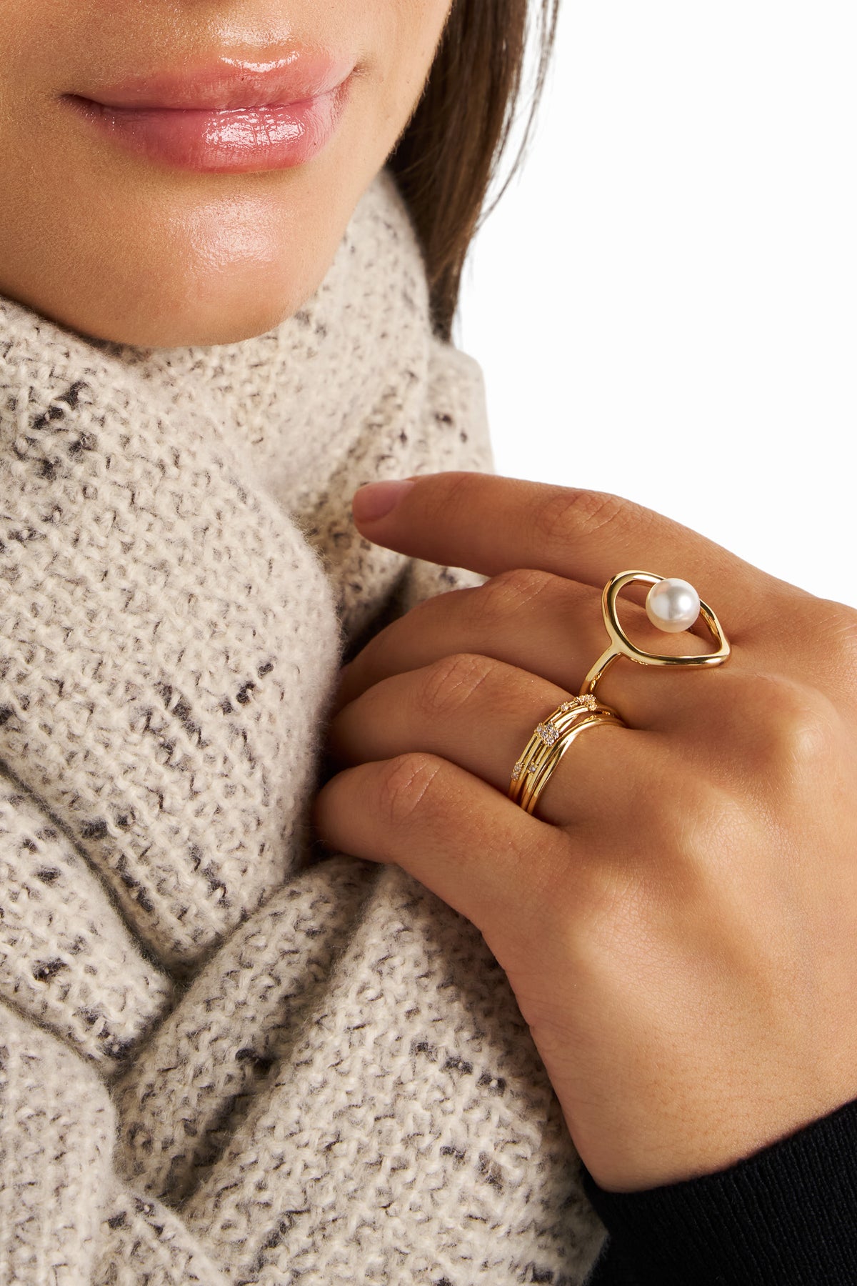 Sculptural Gold-Plated Ring