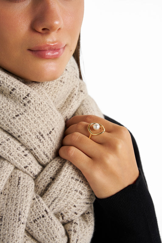 Sculptural Gold-Plated Ring