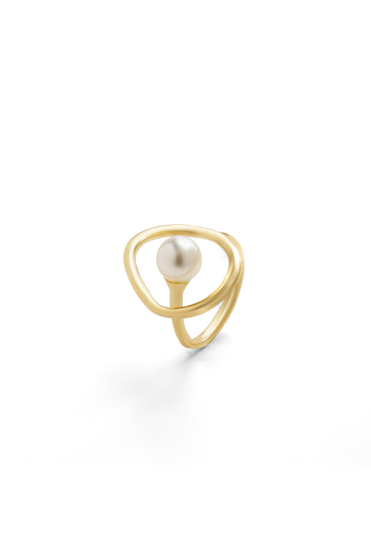 Sculptural Gold-Plated Ring