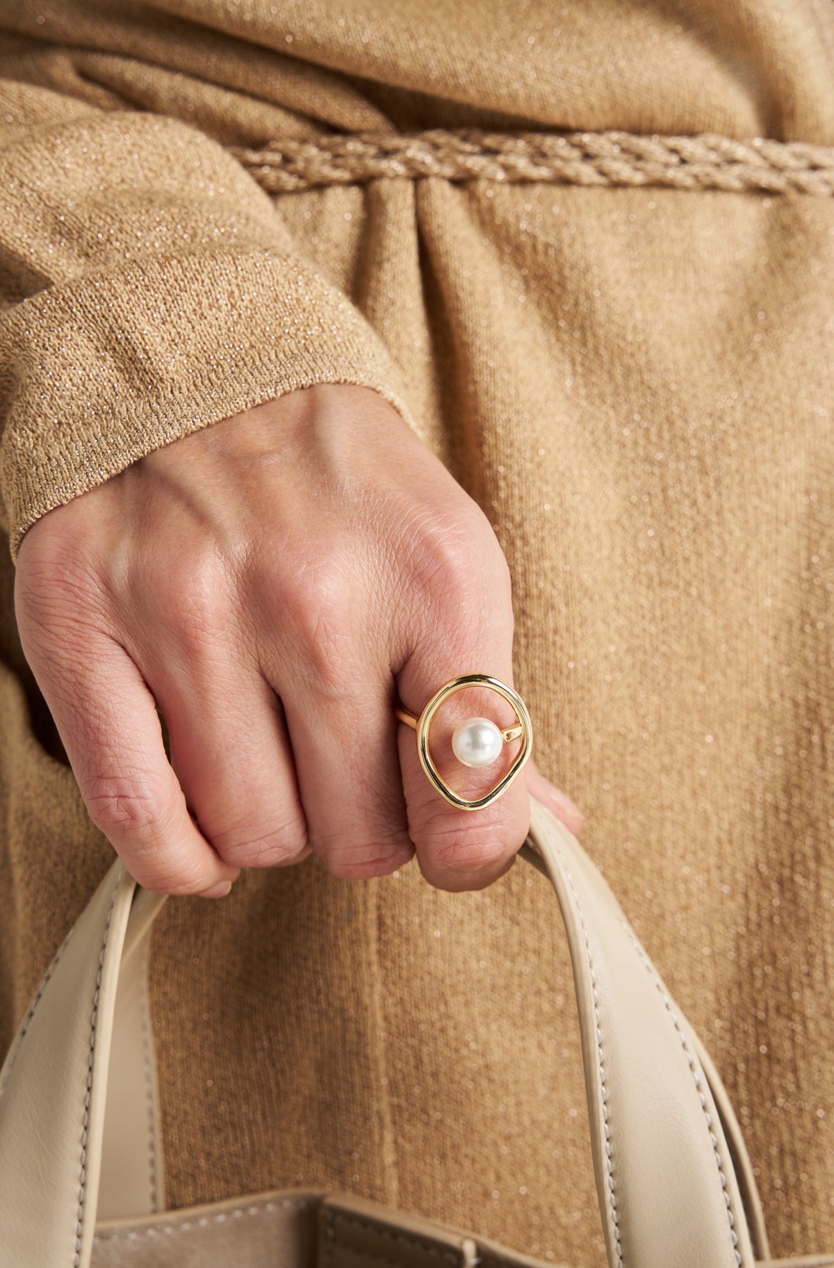 Sculptural Gold-Plated Ring