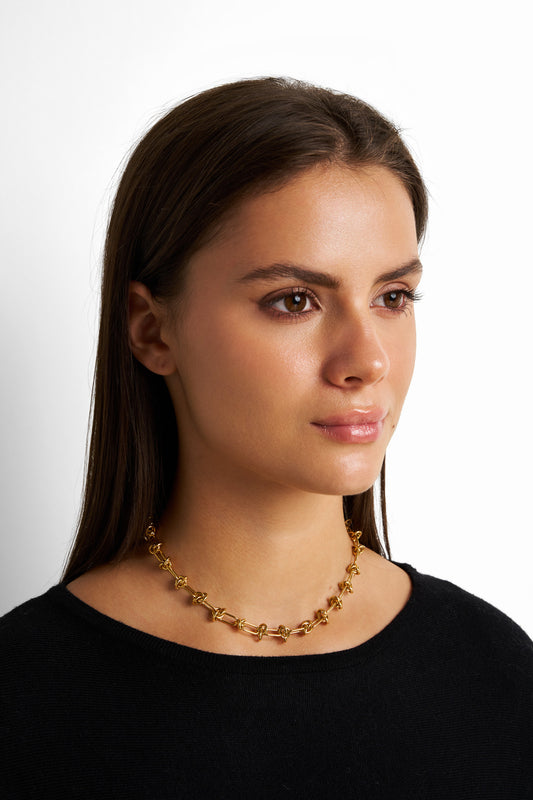 Textured Gold-Plated Necklace