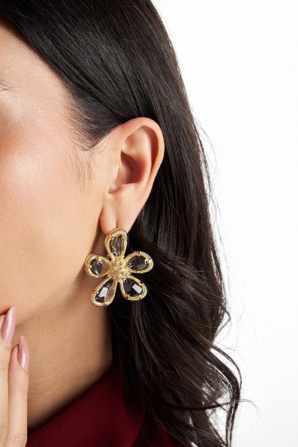 Floral Gold-Plated Earrings