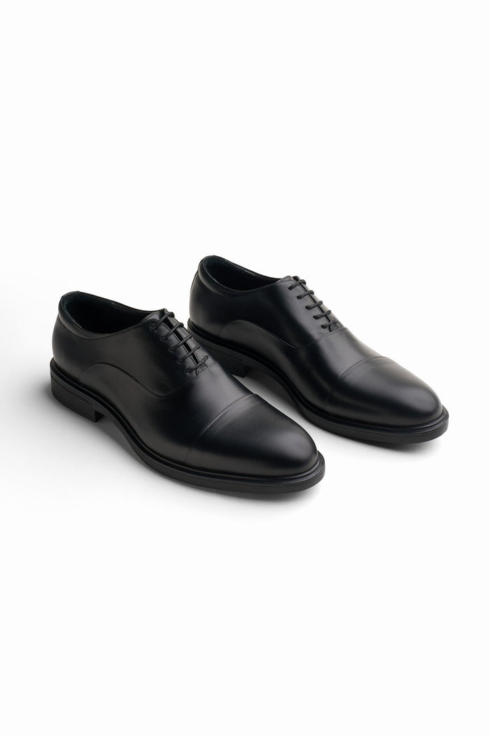 Leather Cap-Toe Derby Shoes