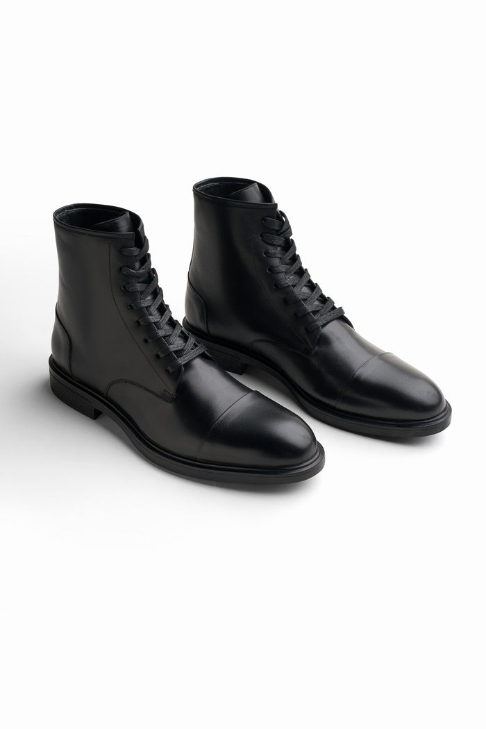 Leather Lace-Up Ankle Boots