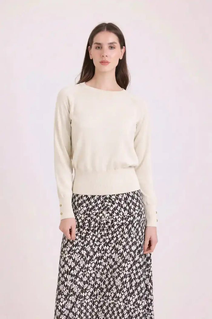 Crew Neck Solid Basic Pullover