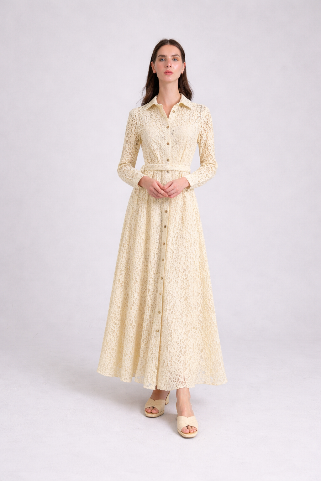 Elegant cream lace dress