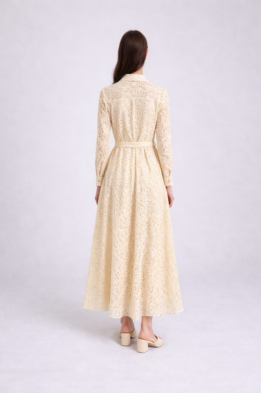 Elegant cream lace dress