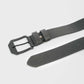Matte Black Textured Leather Belt