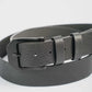 Matte Black Textured Leather Belt