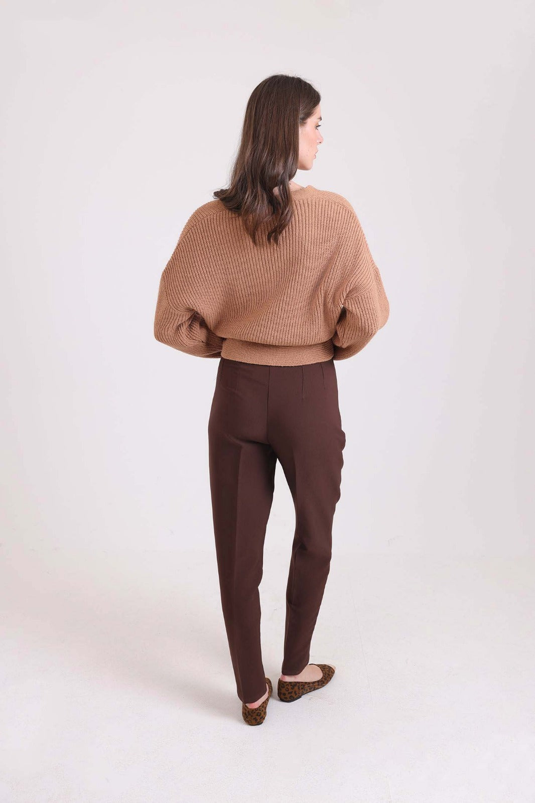 V-Neck Chunky Knit Wrap Cardigan