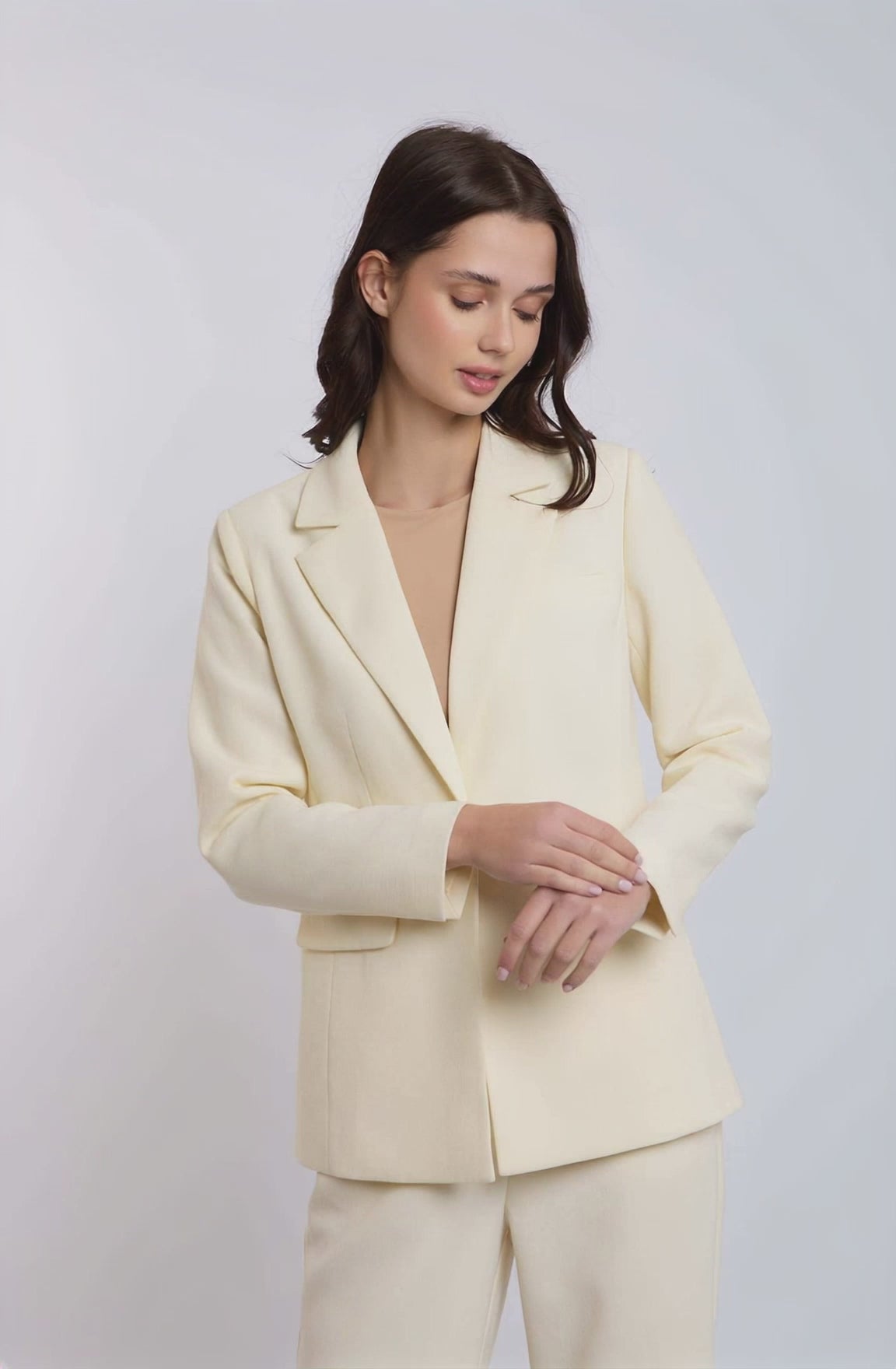 Women Regular Fit Blazer - Off White