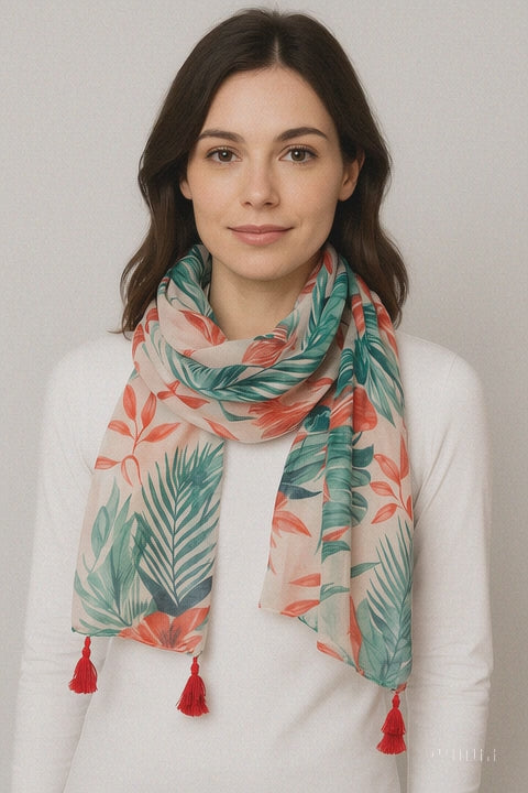 وشاح ناعم بنقشة فراشة